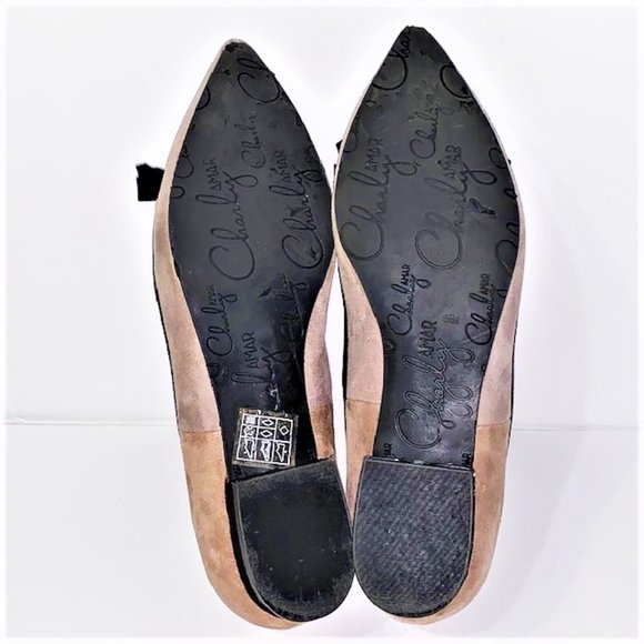 CHARLY AMAR Chnori Suede Bow Flats - Picture 8 of 8